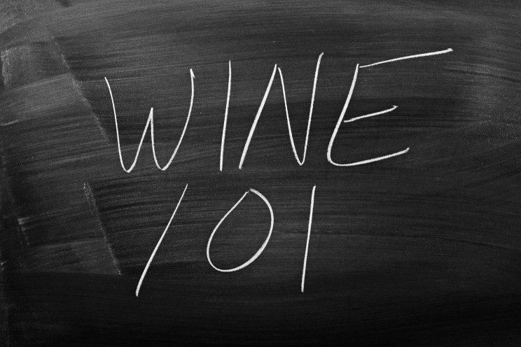 The words "Wine 101" on a blackboard in chalk